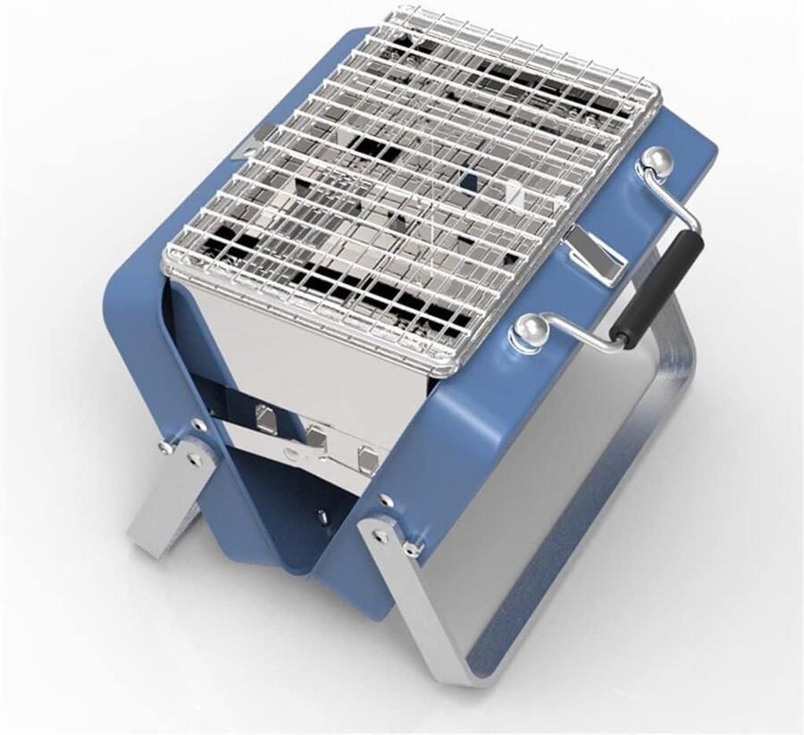Draagbare Grill Opvouwbare Houtskool Outdoor Koken Roestvrij Staal Compact Formaat Zilverkleurig