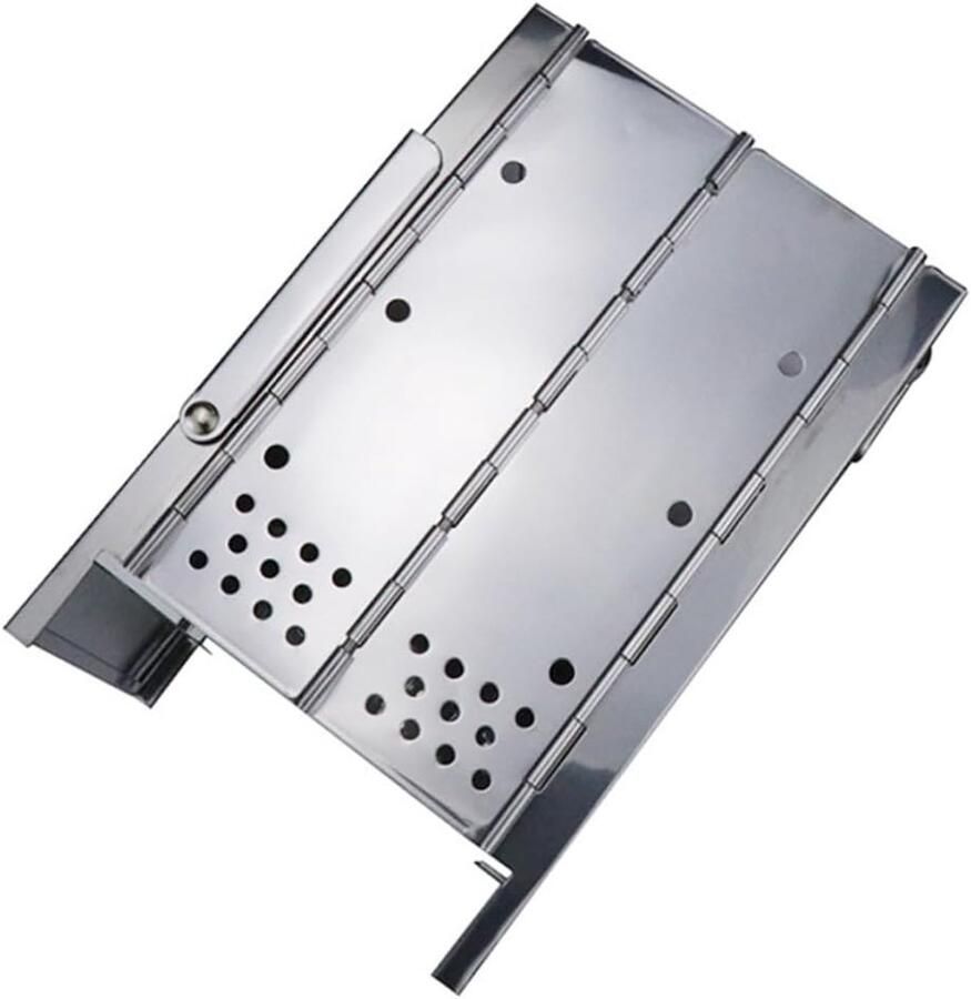 Draagbare Grill Opvouwbare Kachel Buiten Koken Roestvrij Staal Mini Formaat Zilver