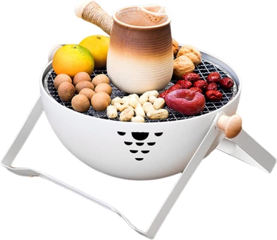 Draagbare Grill Reisuitrusting Kit Outdoor Koken Stabiele Constructie 30x21.5 cm Wit