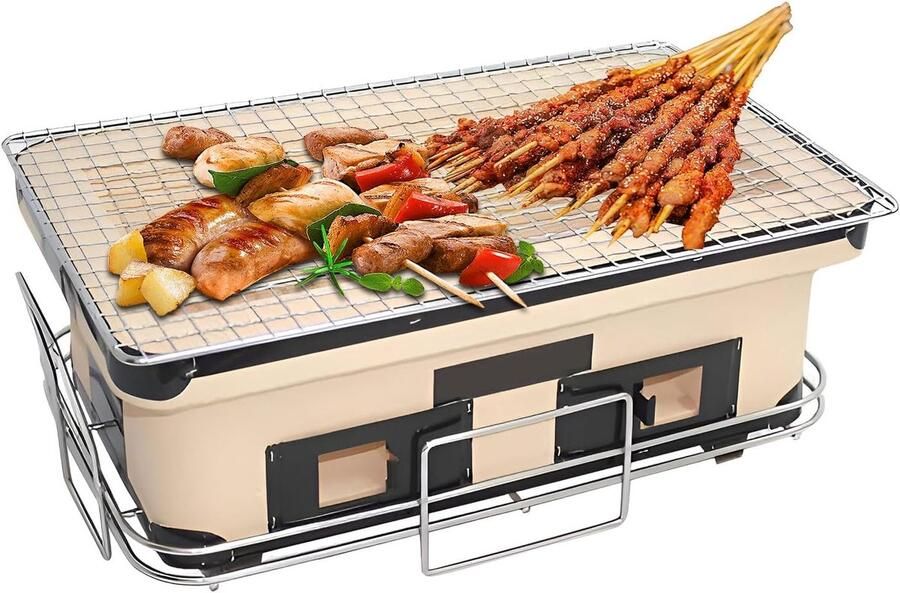 Draagbare Grill Tafel Grill Buiten Koken Handgemaakt Klei 40 x 24 x 17 cm Niet gespecificeerd