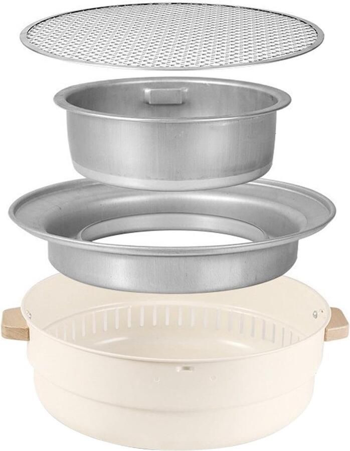 Draagbare Grill Tafelgrill Houtskool Buiten Koken Waterbasis Voorkomt Brandplekken 32 cm Diameter Zwart