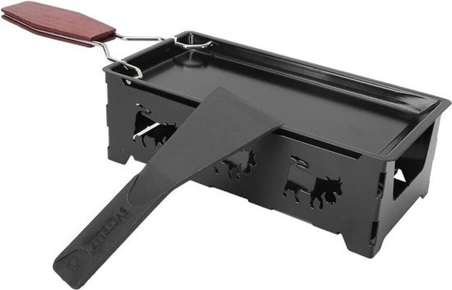 Draagbare Grillpan Mini Bakplaat Buiten Koken Antiaanbaklaag 18.5 x 9 cm Zwart