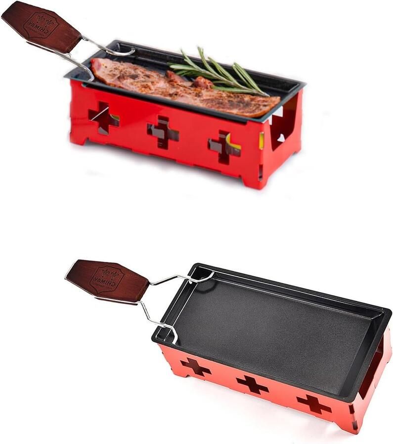 Draagbare Grillpan voor Kaas Raclette Mini Kaasfondue Griddle voor Thuis Ideaal voor Gezellige Avonden en Feestjes