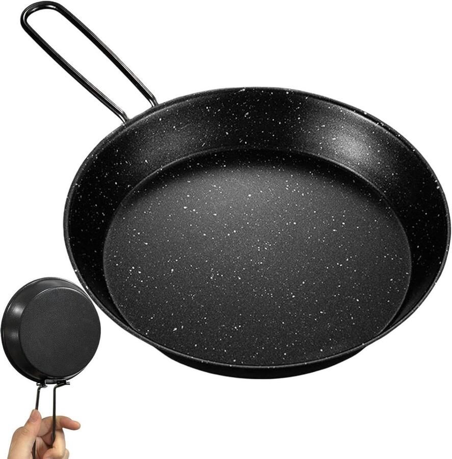 Draagbare Grillplaat Sautépan Inklapbaar Outdoor Koken Antiaanbaklaag 20 x 17.5 cm Metaal