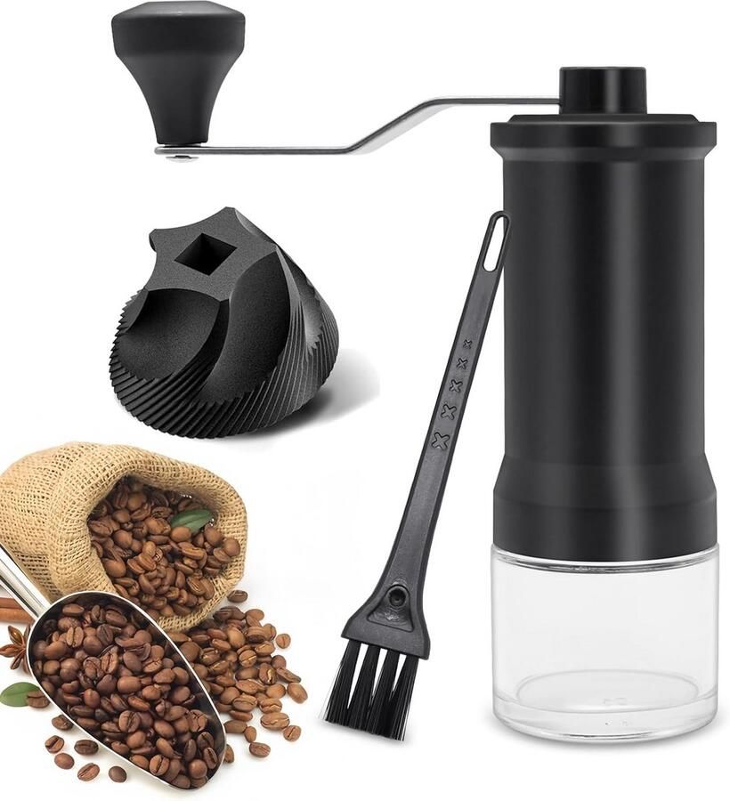 Draagbare handmatige koffiemolen met verstelbare keramische maalschijf