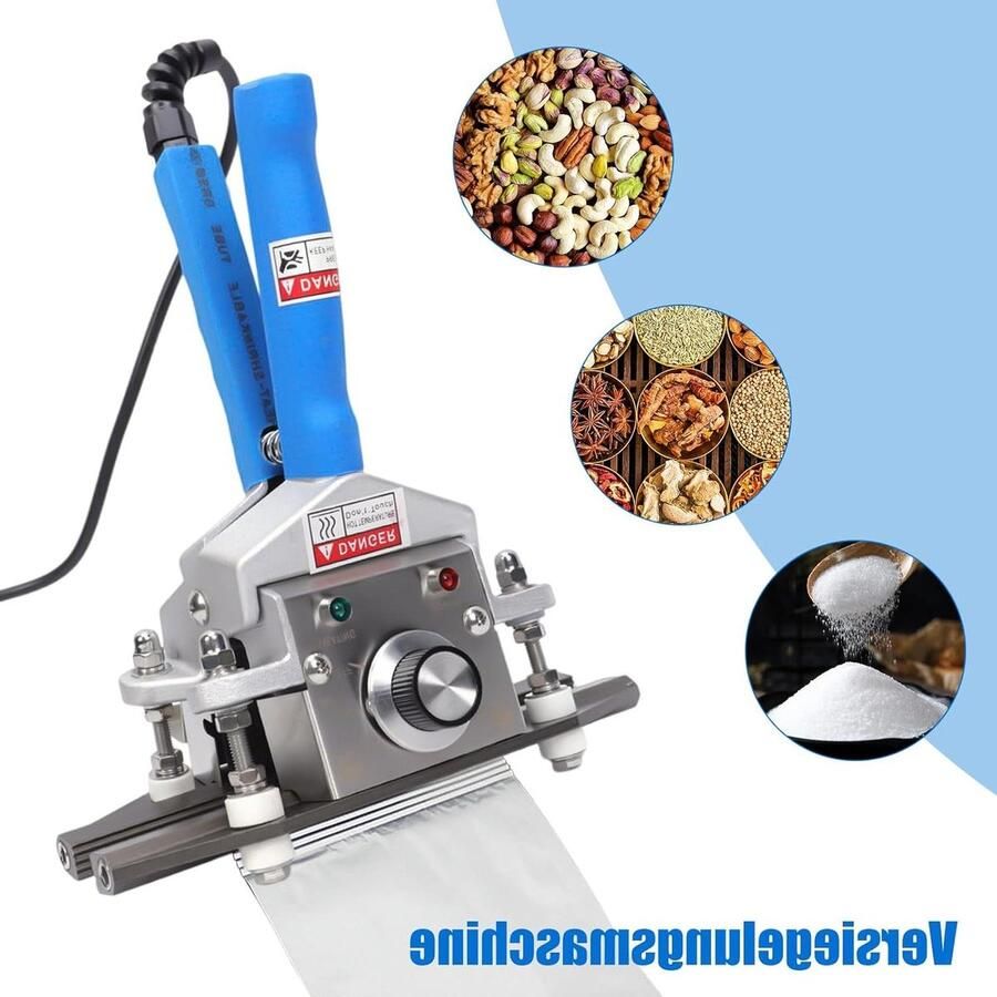 Draagbare Handsealmachine Voedselzak Verzegelaar Verpakken en Bewaren Nauwkeurige Temperatuurregeling 45 x 36 x 125 cm