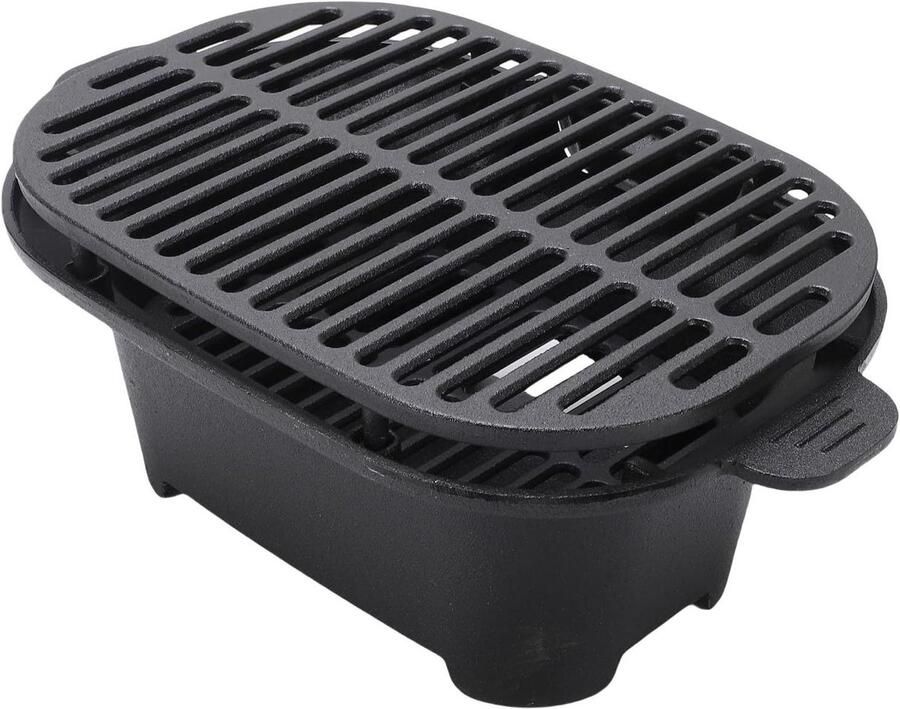 Draagbare Hibachi Grill Kleine Grill Buiten Koken Efficiënt Koolgebruik 42 x 31 x 21 cm Zwart