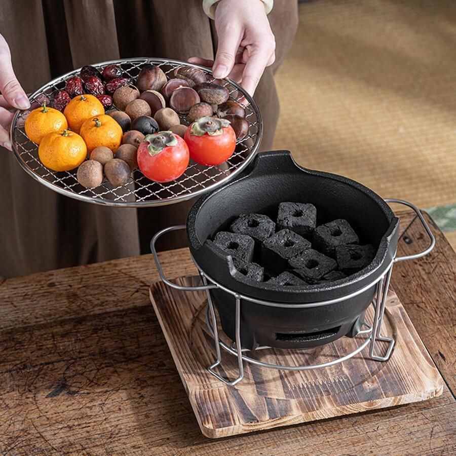Draagbare Houtskool Grill Mini BBQ Buiten Koken Efficiënte Verbranding 26x13cm Niet gespecificeerd