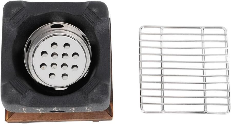 Draagbare Houtskool Grill Mini BBQ Compact Outdoor Koken Gelijkmatige Warmteverdeling 16.5x14.5cm Zwart