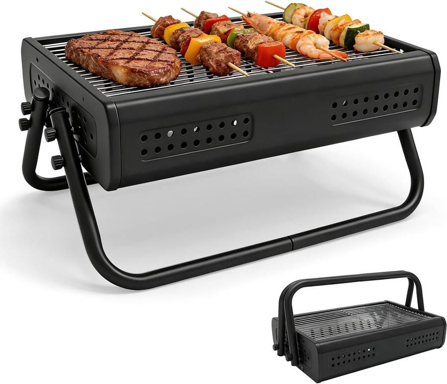 Draagbare Houtskoolgrill Camping Grill Picknick Outdoor Koken Compact Ontwerp