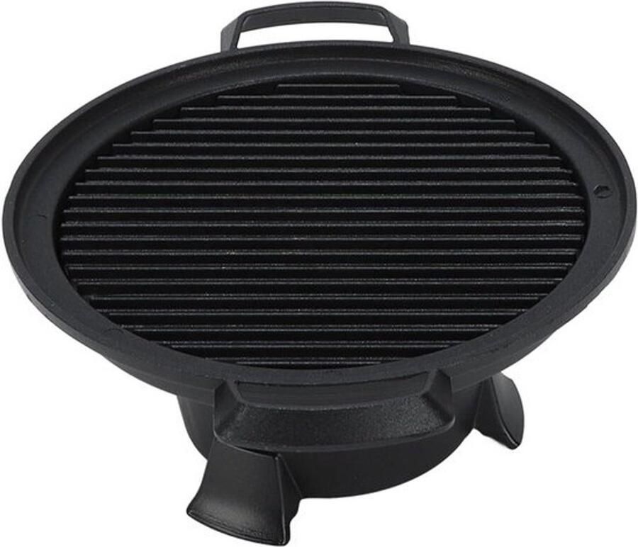 Draagbare Houtskoolgrill Kleine Buiten Gril Buiten Koken Gegoten Aluminium 21 cm Diameter Zwart