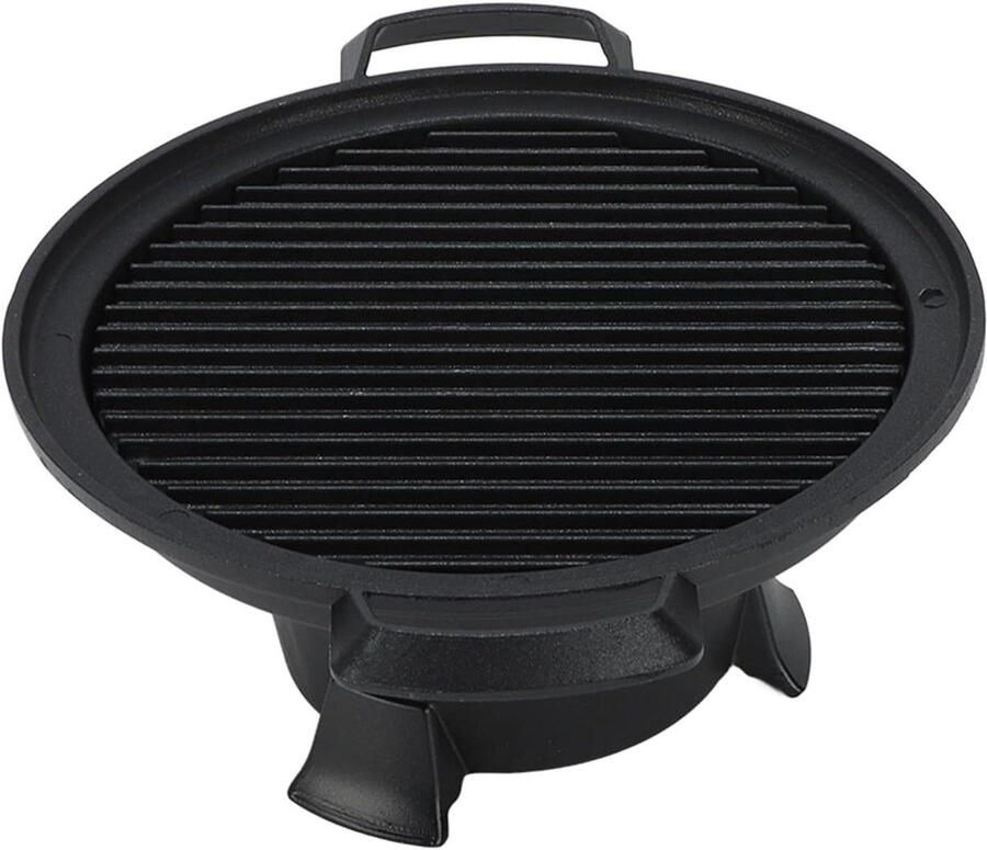 Draagbare Houtskoolgrill Kleine Buiten Gril Buiten Koken Gegoten Aluminium 21 cm Diameter Zwart