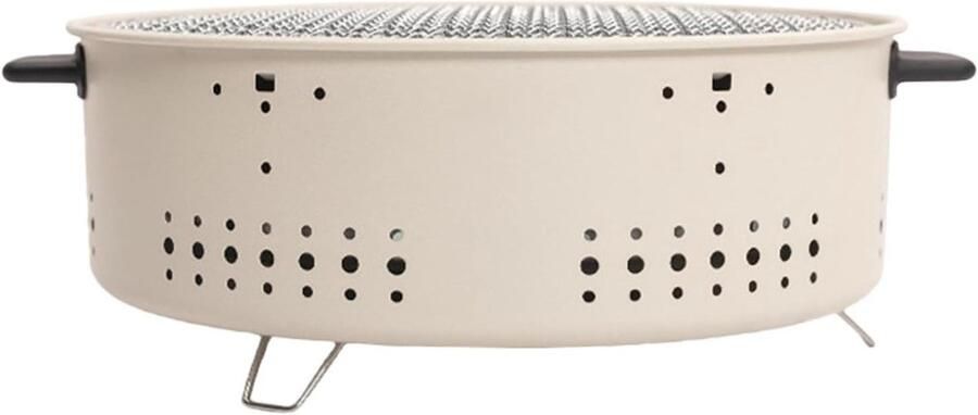 Draagbare Houtskoolgrill Kleine Grill Buiten Koken Dubbele Kookmethoden 30 cm Breed Zwart