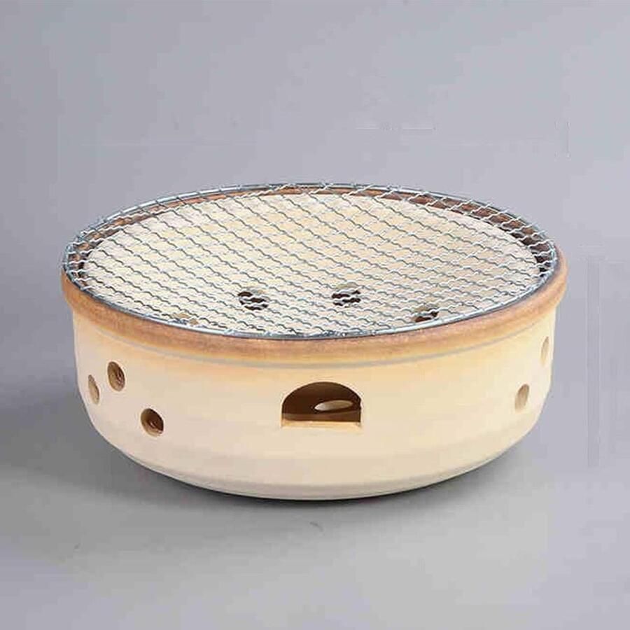 Draagbare Houtskoolgrill Tafelgrill Buiten Outdoor Koken Hittebestendig Keramiek 27 x 11 cm Zwart
