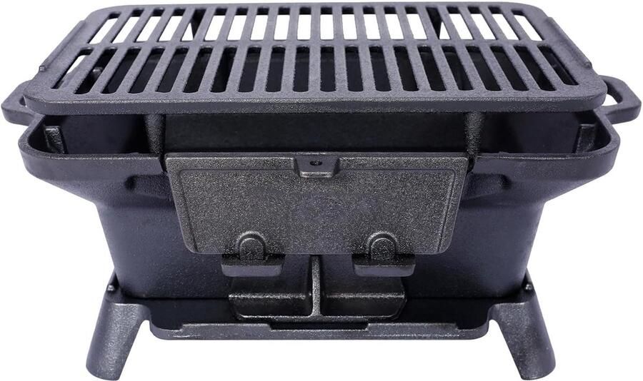 Draagbare Houtskoolgrill Tafelgrill Kachel Outdoor Koken Gietijzeren Ovenlichaam Niet gespecificeerd Zwart