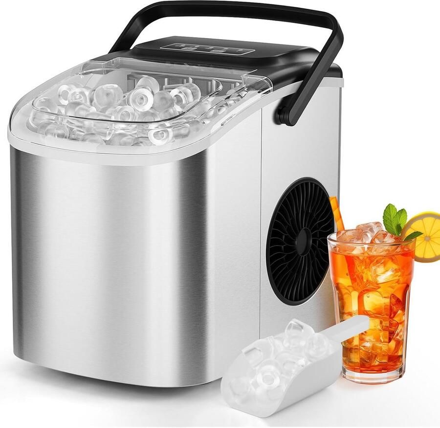 Draagbare IJsblokjesmachine RVS Zelfreinigend met 2 Maten 12 kg per 24 uur