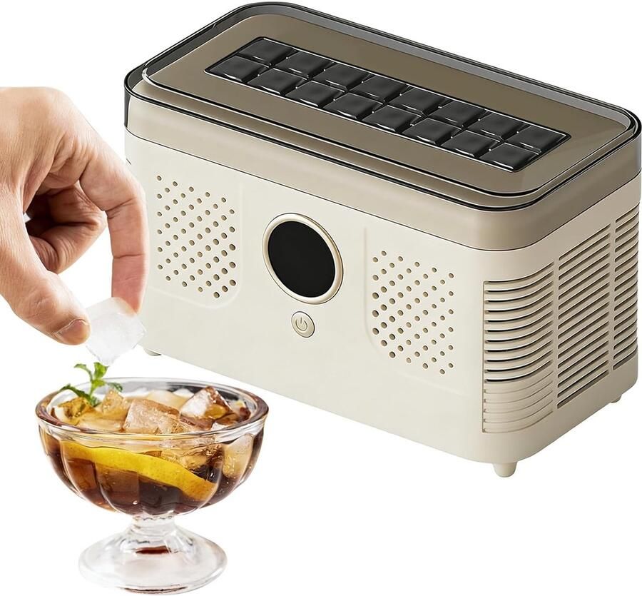 Draagbare ijsblokjesmachine Tafel ijsmachine Dranken Koelen Snelle ijsie 16 ijsblokjes per cyclus Zwart