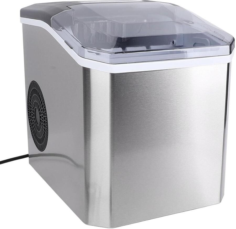 Draagbare Ijsmachine Aanrecht IJsmaker Dranken Koelen Zelfreinigende Functie 13 Liter Tank Zilver