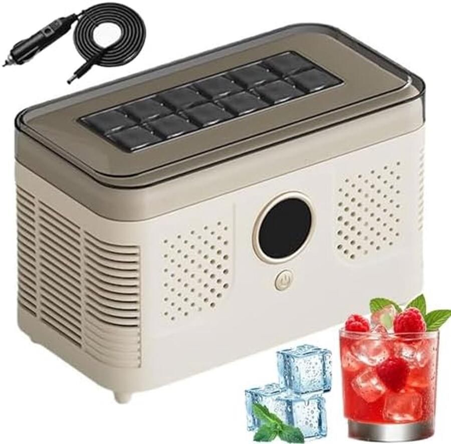 Draagbare Ijsmachine IJsmaker Mini Dranken Koelen Snelle IJsie 12 Blokjes 15 Minuten Wit