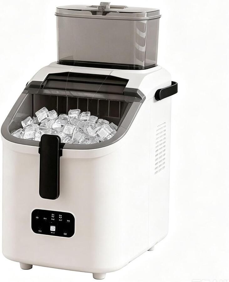 Draagbare Ijsmachine Kleine Ijsmaker Verkoeling Genieten Zelfreinigend Met Eén Knop 16 Ijsblokjes Per Batch Zilver
