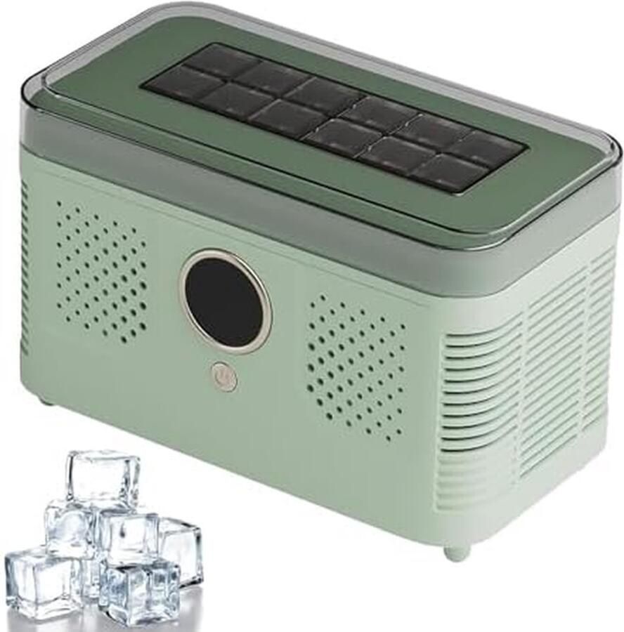 Draagbare ijsmachine Compacte unit Snel ijs maken 12 blokjes per keer 15 minuten Groen