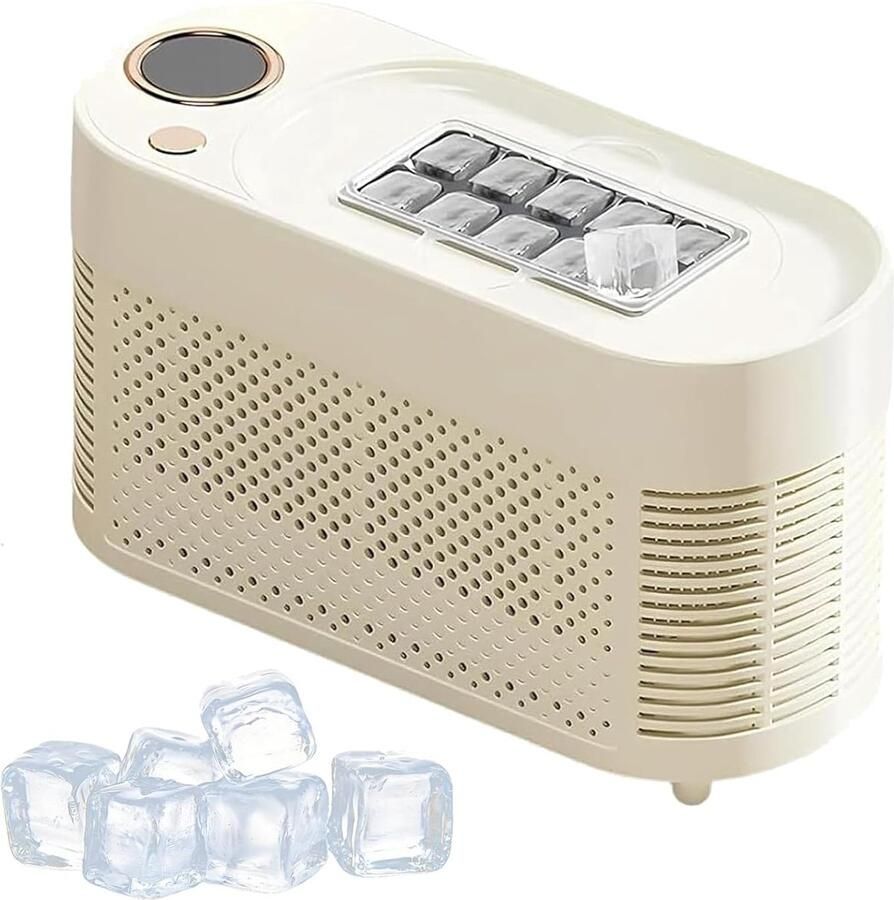 Draagbare ijsmachine Mini ijsmaker Dranken Koelen 8 Blokjes Per 10 Minuten Compact Formaat Zwart
