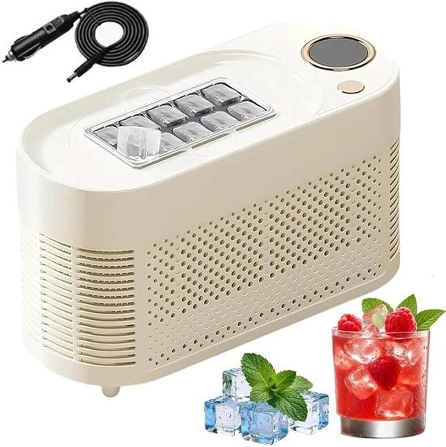 Draagbare Ijsmachine Mini IJsmaker Drankjes Koelen Snel IJs Maken 8-10 Stuks Wit