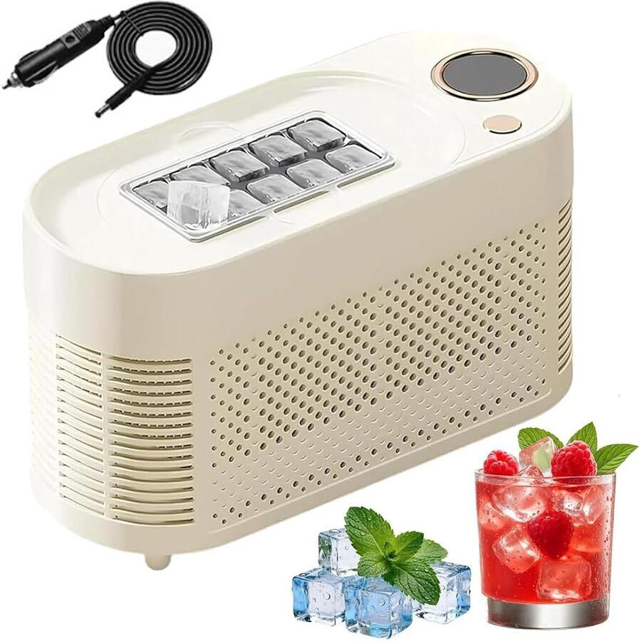 Draagbare Ijsmachine Mini IJsmaker Drankjes Koelen Snel IJs Maken 8-10 Stuks Wit