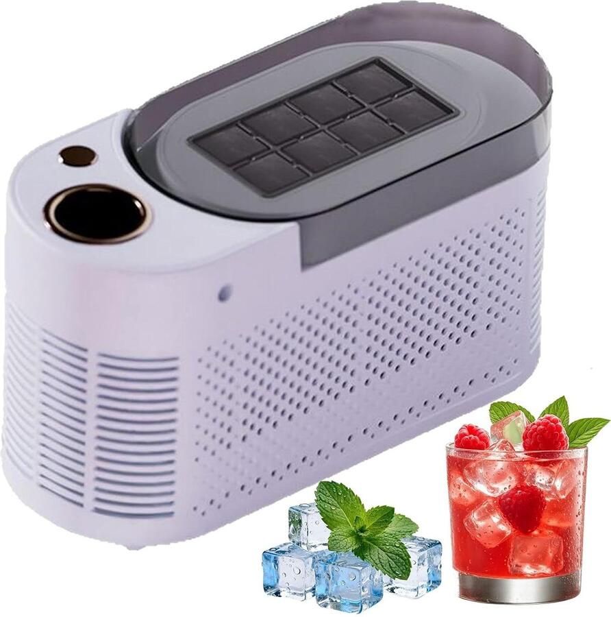 Draagbare Ijsmachine Mini IJsmaker Drankjes Koelen Snel IJs Maken 8 Stuks Per Keer Paars