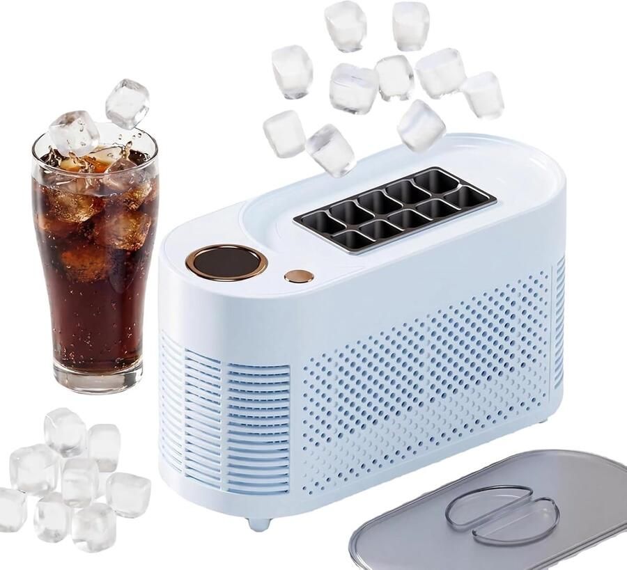 Draagbare Ijsmachine Mini Ijsmaker Drankjes Koelen Snel IJsblokjes 10 Blokjes 10 Min Paars