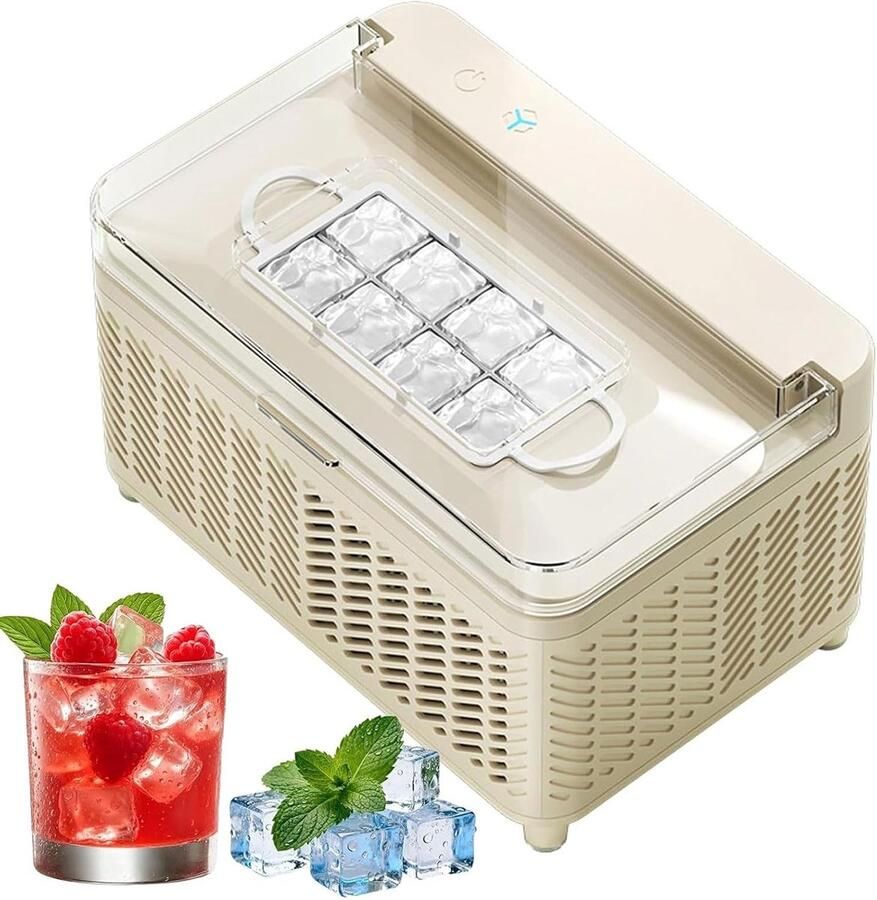 Draagbare ijsmachine Mini ijsmaker Snel ijsblokjes maken Dubbele modus 8 ijsblokjes Wit
