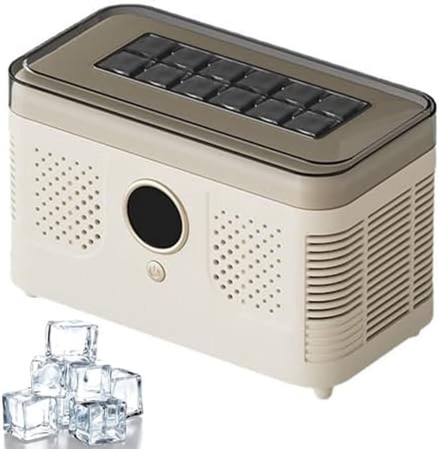 Draagbare ijsmachine Mini ijsmaker Snelle ijsblokjes maken 12 blokjes per cyclus 19.2x10.5x12.8cm Groen