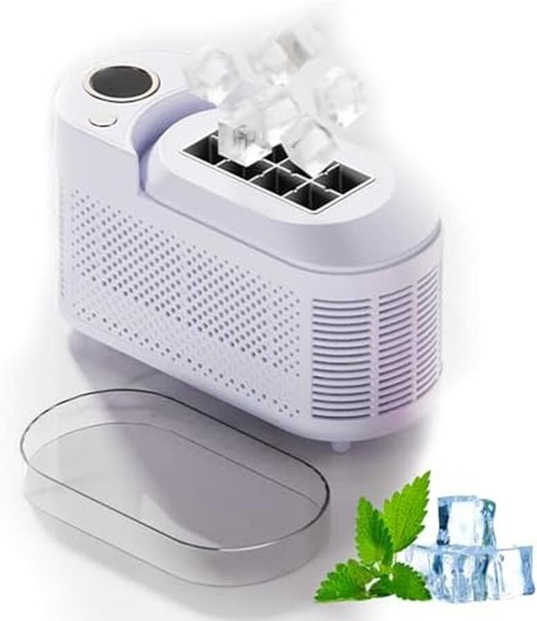 Draagbare ijsmachine Snelle ijsmaker Drankjes Koelen 8 ijsblokjes per 10 min 120W Zilver