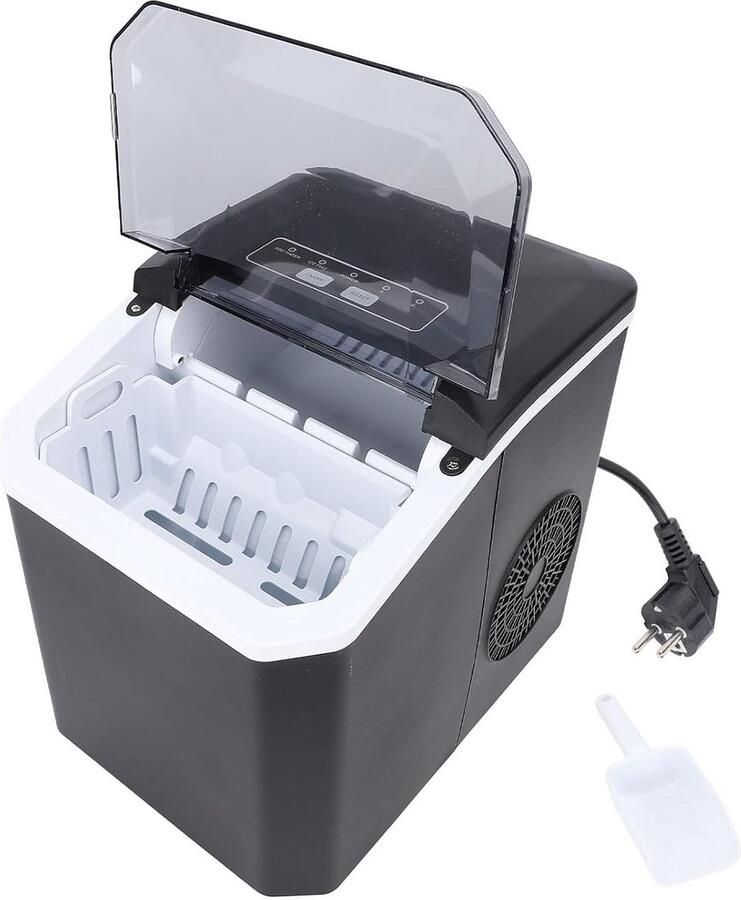 Draagbare Ijsmaker IJsmachine Aanrecht Snelle IJsblokjes Automatische Reiniging 13L Watertank Zilver
