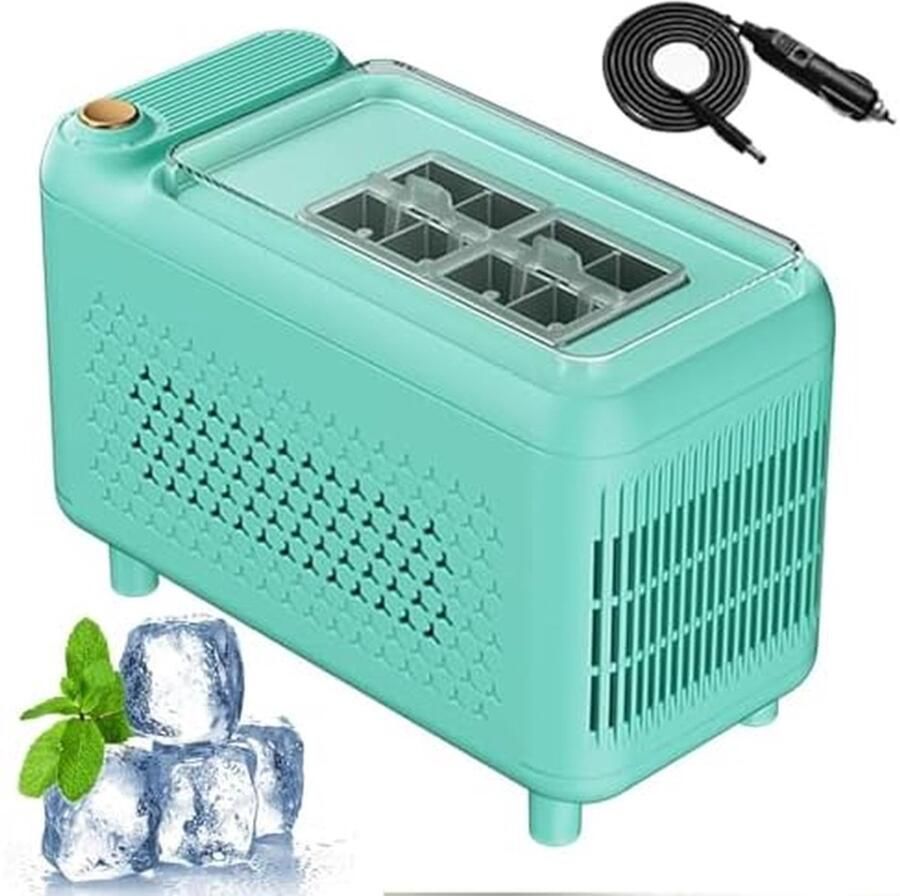 Draagbare Ijsmaker Mini IJsblokjesmachine Dranken Koelen Dik IJs 20mm Kubussen Blauw