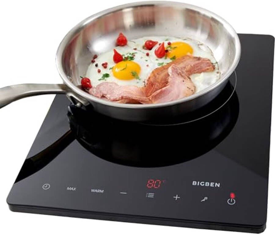 Draagbare Inductiekookplaat 1950W met Timer en Temperatuurregeling Ideaal voor Studenten Extra Keuken en Camping