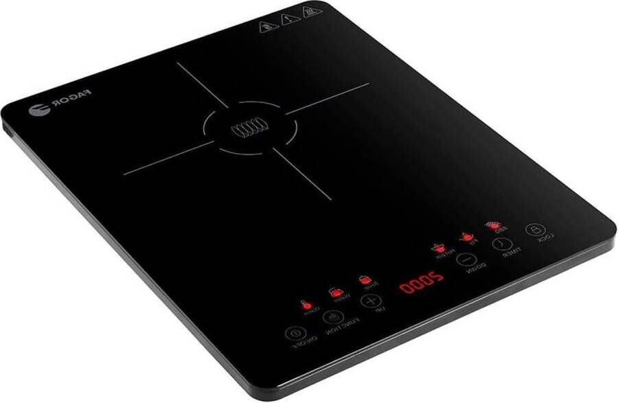 Draagbare inductiekookplaat 2000 W vermogen ultraslank design touch-display 6 functies 9 warmtestanden