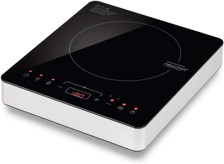 Inductiekookplaat Draagbaar Fornuis Compact Koken 10 Temperatuurstanden 2000 Watt Zwart