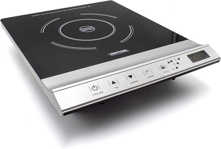 Draagbare Inductiekookplaat Elektrische Kookplaat Extra Kookruimte Glazen Oppervlak 1800 Watt Zwart Zilver