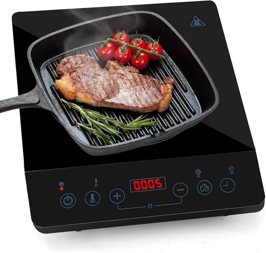 Draagbare Inductiekookplaat Elektrische Kookplaat Flexibel Koken Ultradun Ontwerp 2000W 10 standen Zwart