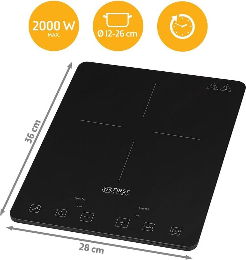 Draagbare Inductiekookplaat met Timer en Kinderbeveiliging – Slank Design