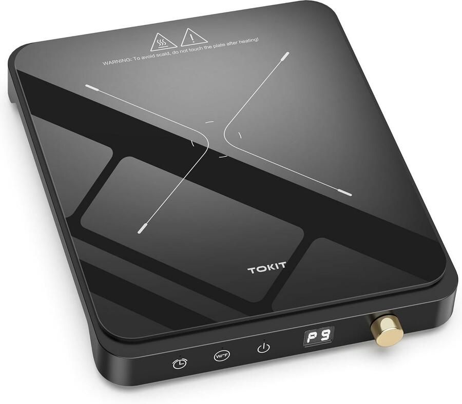 Draagbare Inductiekookplaat met Timer en Veiligheidsslot 2000W 9 standen