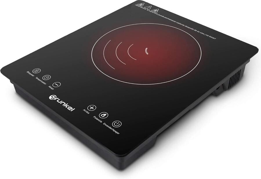 Draagbare inductiekookplaat met touch-bediening en 8 vermogensstanden 2000 W zwart