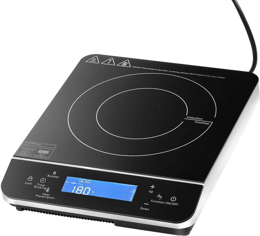 Draagbare Inductiekookplaat van 2200 W Vermogen 9 Temperatuurinstellingen Compact en Veelzijdig