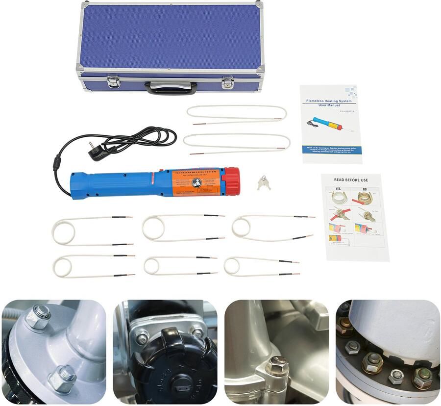 Draagbare Inductieverwarmer 1100 W Magnetische Verhitter 48 cm Lengte 3 kg Gewicht Voor Boutverwijdering