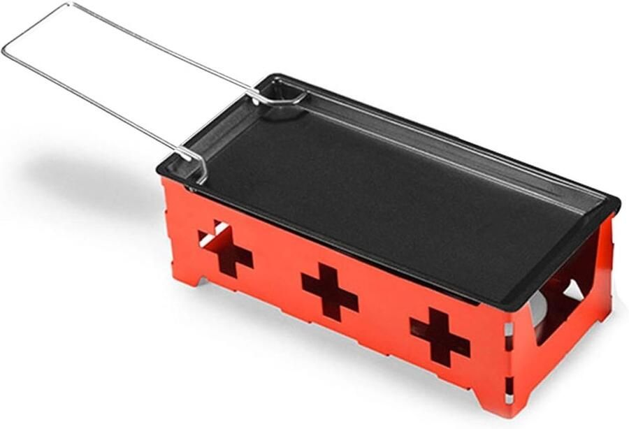 Draagbare kaars raclette Kaas smelter Thuis dineren Niet-klevende lade 19 x 9 x 7 cm Rood