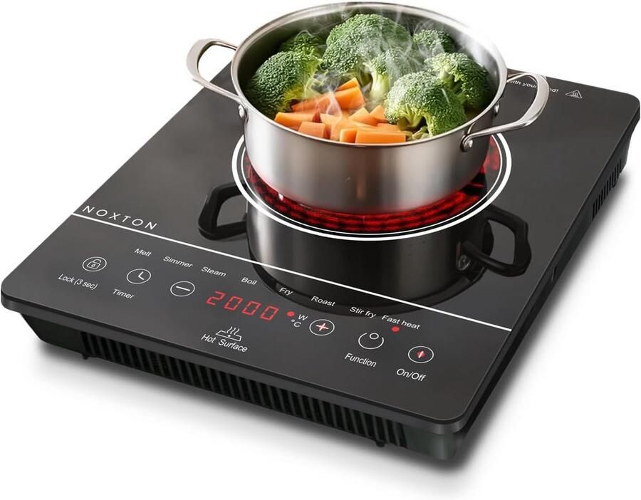 Draagbare Keramische Kookplaat 1-pits 2000W met Timer en 9 Vermogensstanden