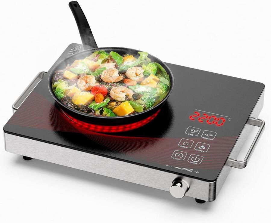 Draagbare Keramische Kookplaat 2200W met Timer en Veiligheidssystemen