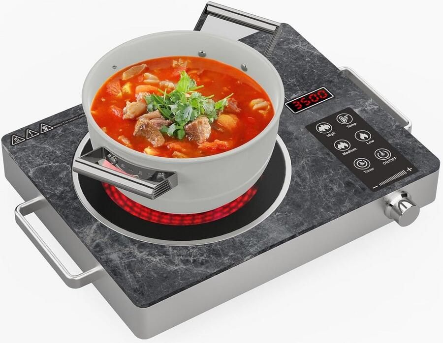 Draagbare Keramische Kookplaat 3500W met Timer en Touchscreen
