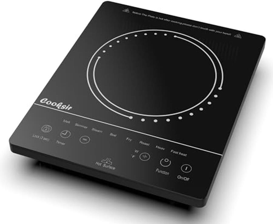 Draagbare keramische kookplaat met infrarood 2000 W 28 cm met timer en veiligheidsslot